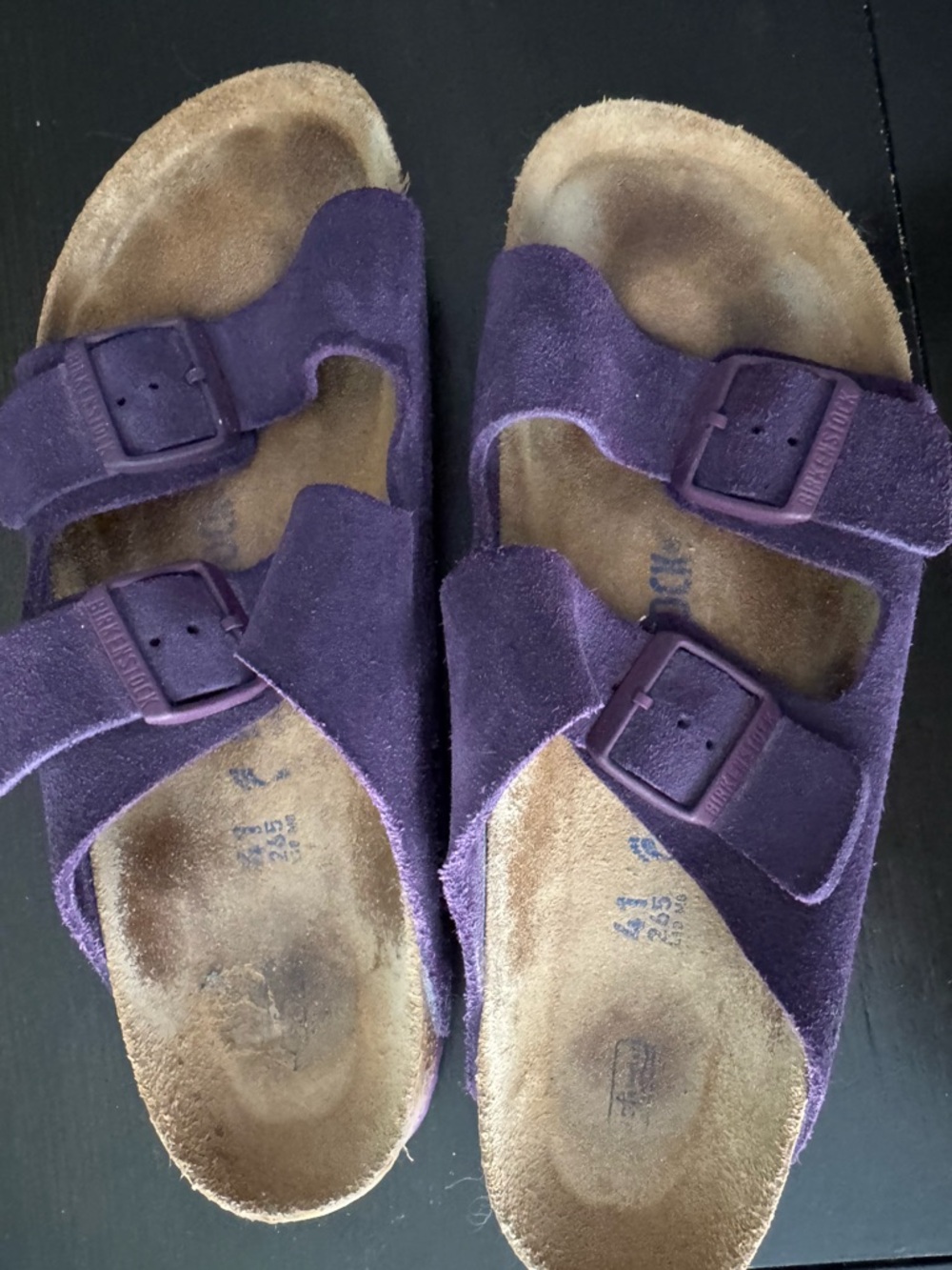Birkenstock Purple Suede Two-Buckle Arizona 41 (10) - Picture 4 of 15